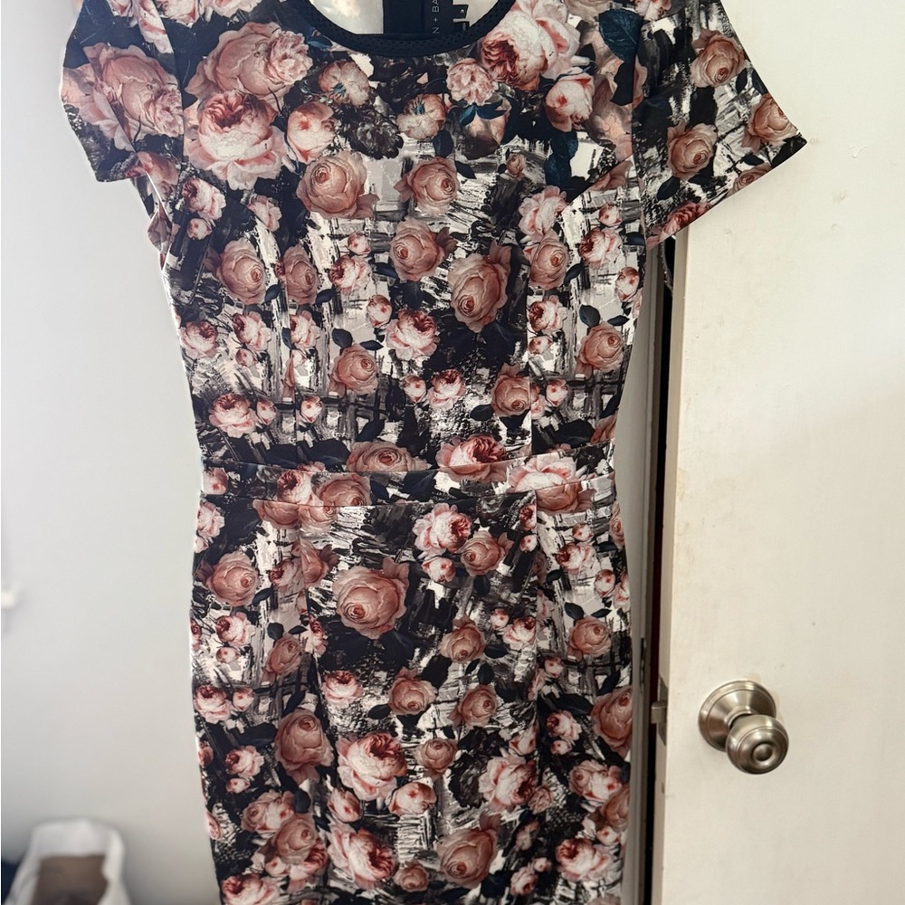 Sachin + Babi Black and Pink Floral Mini Dress